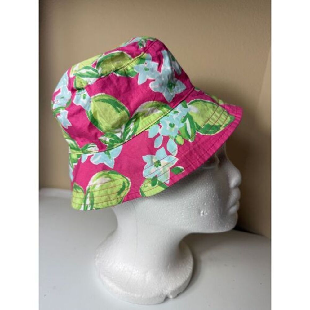 Jane & Jack Tropical Floral Print Bucket Hat Pink Green Summer Beach Sun 6-12m